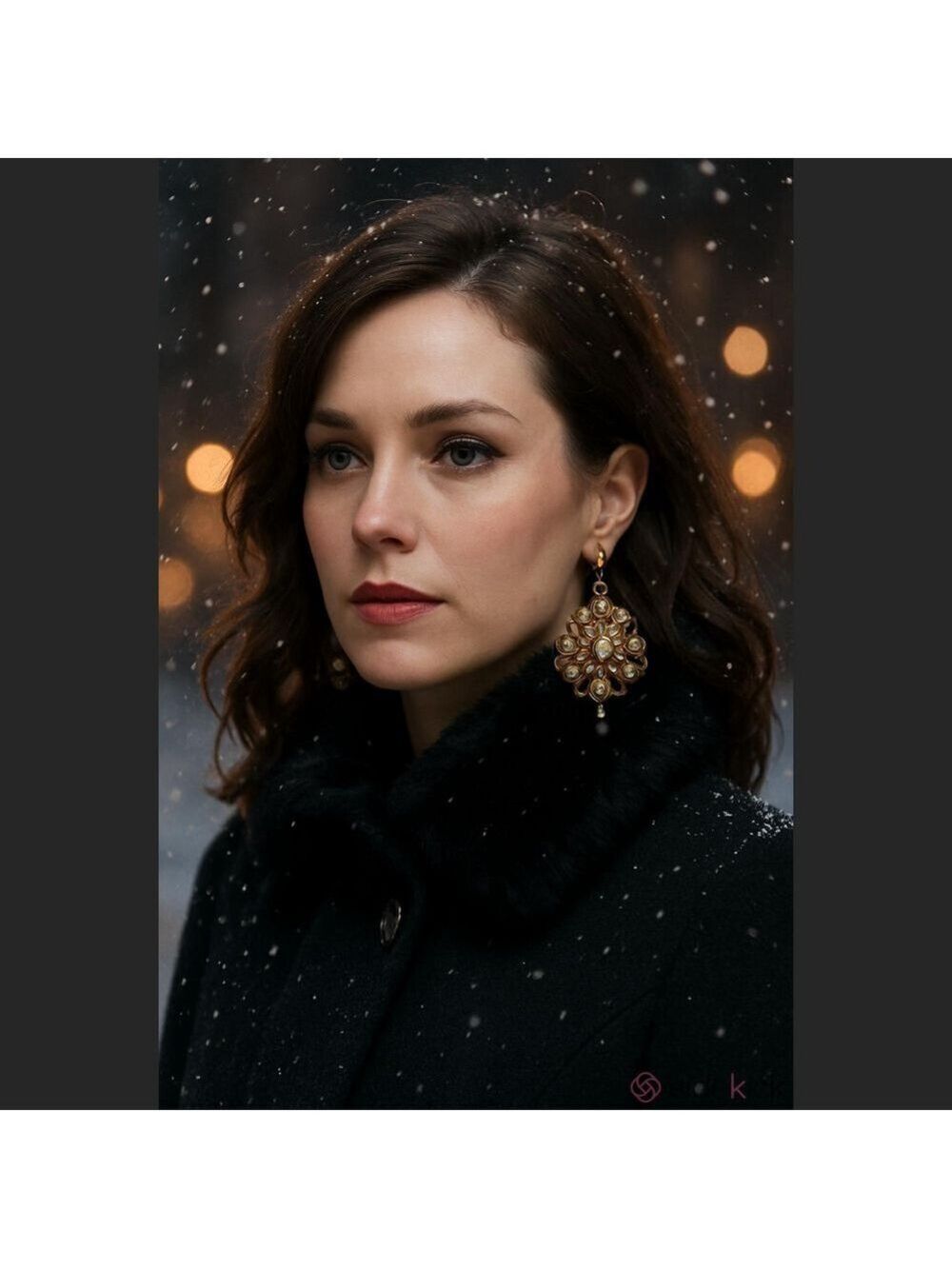 Elegant Snowflakel Crystal Earrings - Picture 5 of 5
